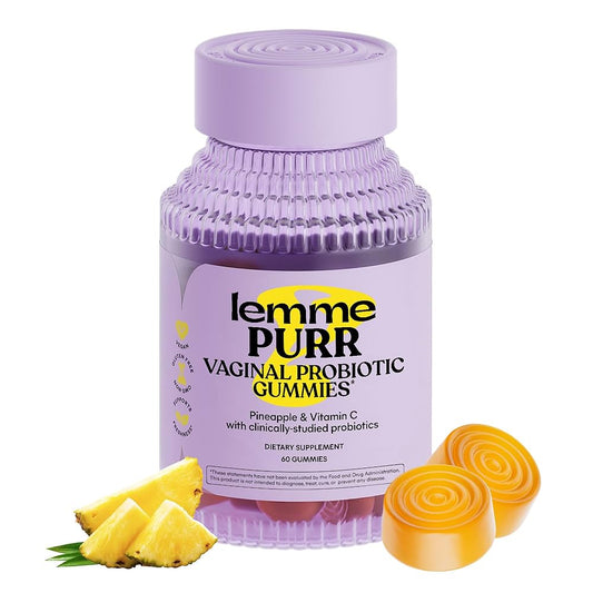 Lemme Purr, Vaginal Probiotic Gummies, Pineapple,
60 Gummies