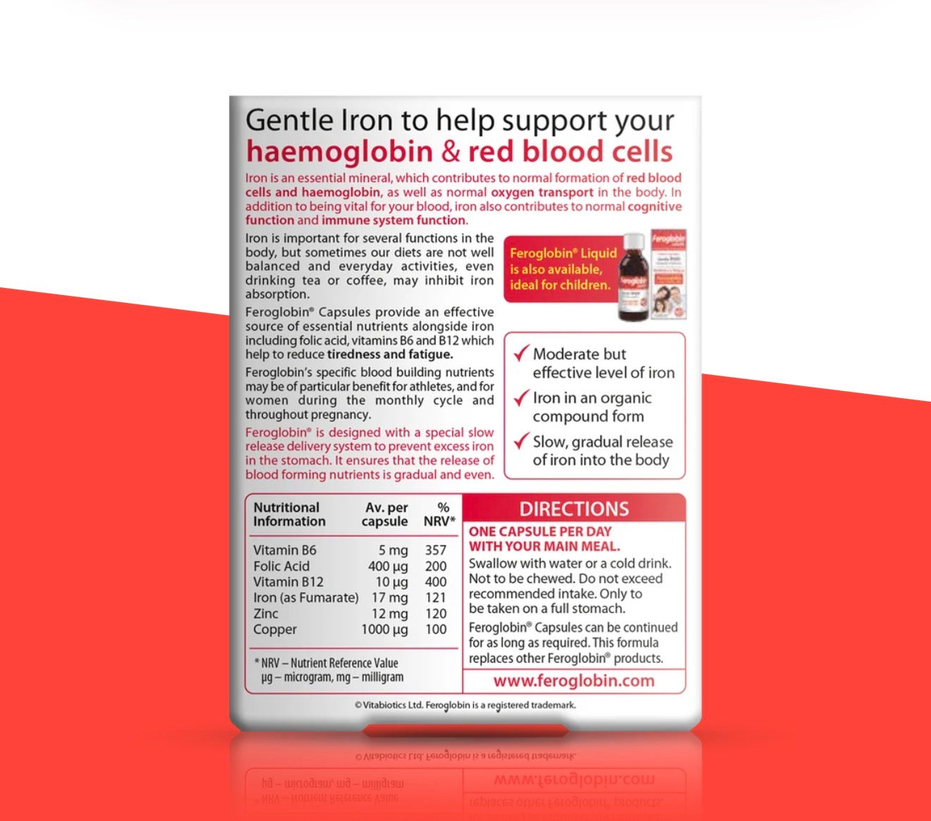 Vitabiotics, Feroglobin Capsules
30 Capsules