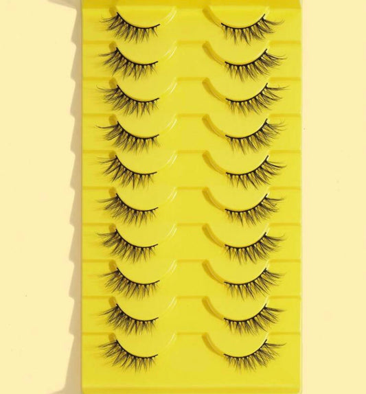 MAANGE 10 Pairs Natural Half/Full Eye False Eyelashes,