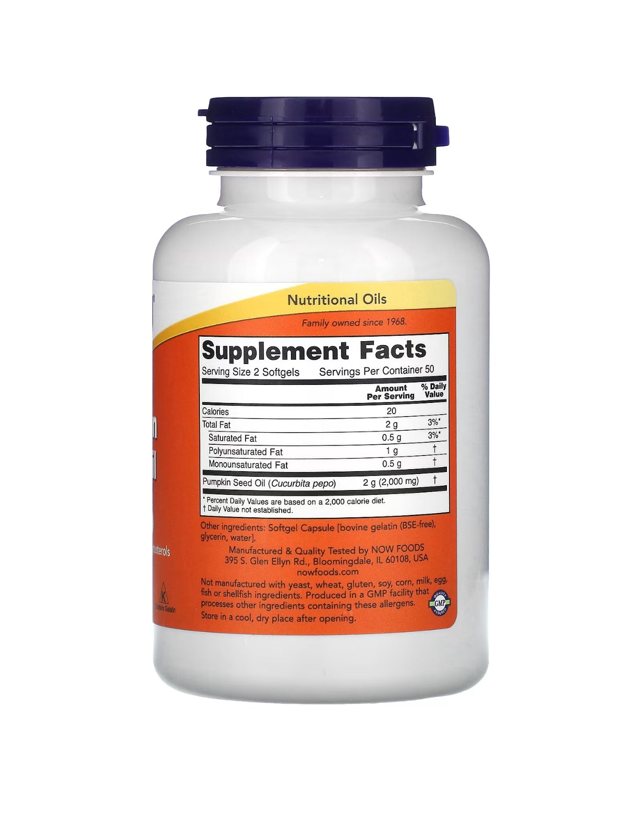 NOW Foods Pumpkin Seed Oil, 1,000 mg, 100 Softgels