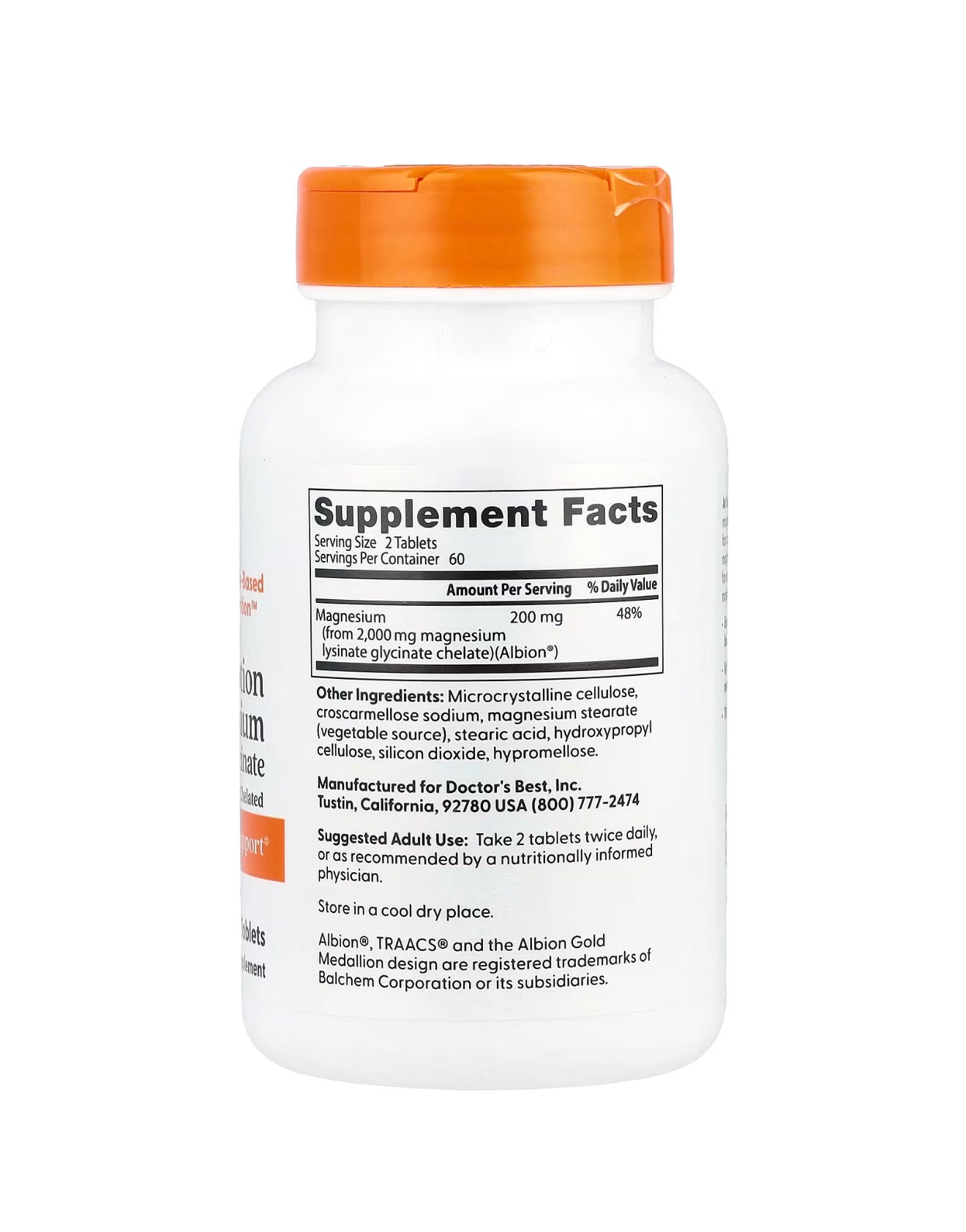 Doctor's Best High Absorption Magnesium, 120 Tablets, (100 mg per Tablet)
