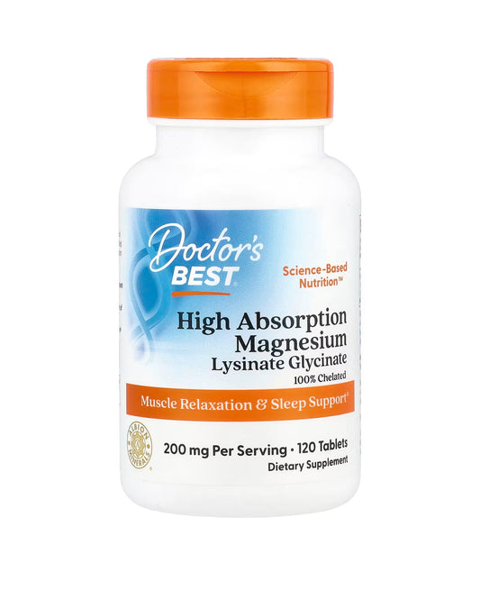Doctor's Best High Absorption Magnesium, 120 Tablets, (100 mg per Tablet)