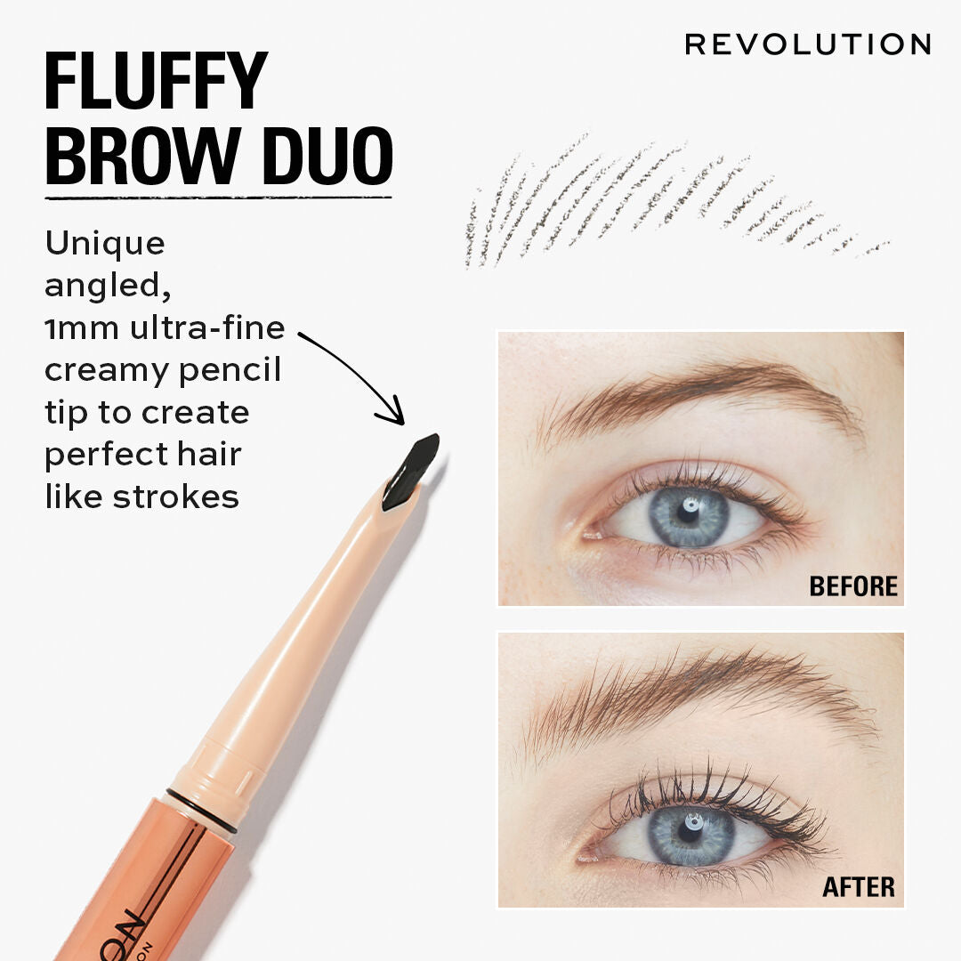 Makeup Revolution Fluffy Brow Duo Blonde - Dark Brown