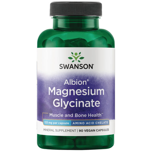 Swanson Magnesium Glycinate, 133 mg, 90 Vegan Capsules