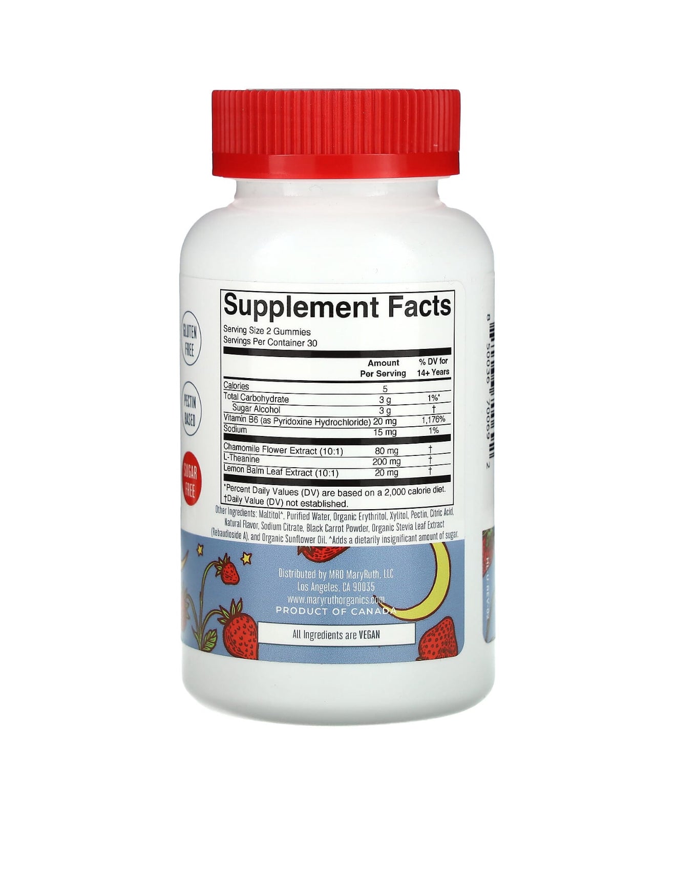 MaryRuth's Sleep Gummies, Melatonin Free, Strawberry,60 Gummies