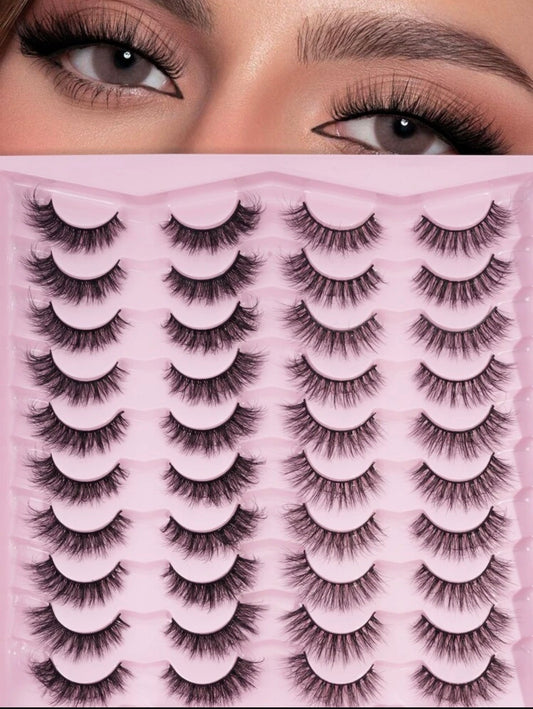 MAANGE 20Pairs Natural Criss-Cross Full Face Mixed False Eyelashes