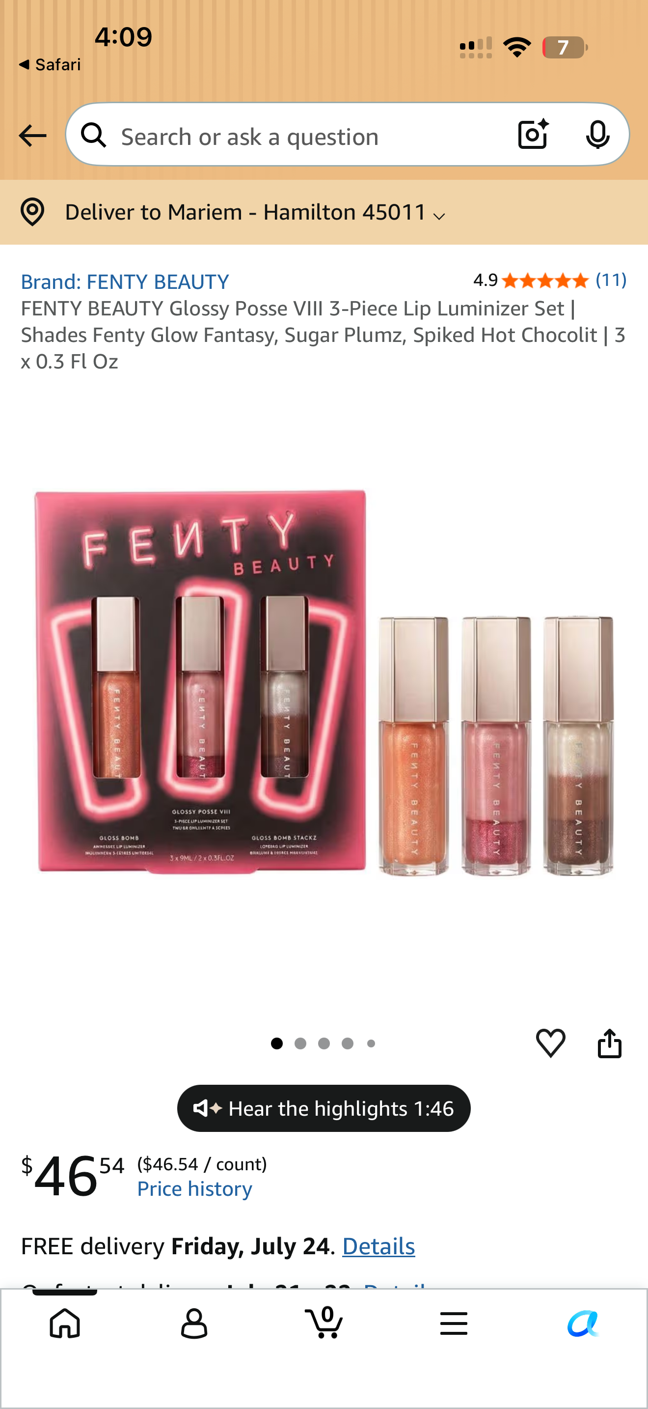 FENTY BEAUTY Glossy Posse VIII 3-Piece Lip Luminizer Set