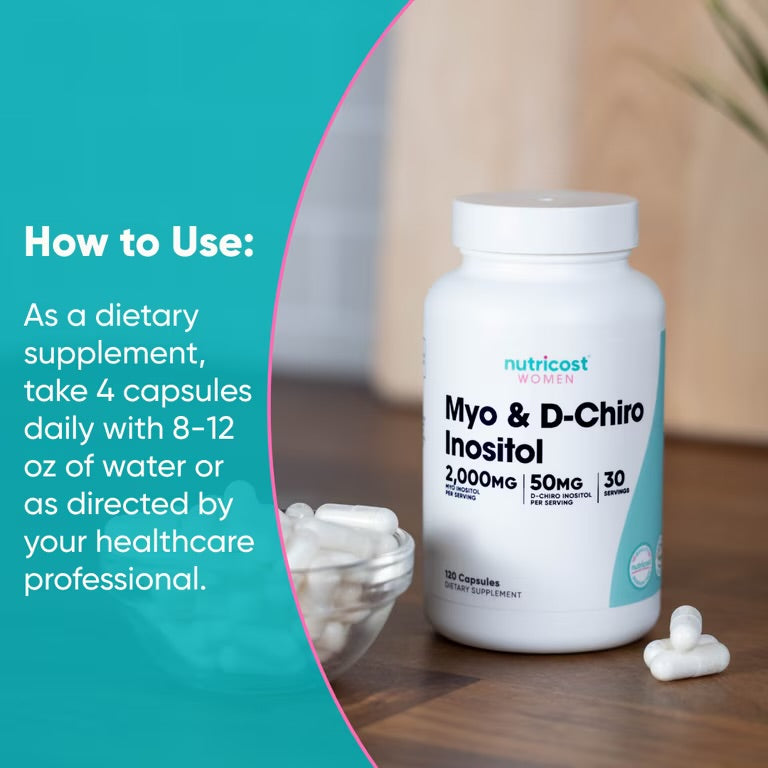 Nutricost, Women, Myo & D-Chiro Inositol, 120 Capsules