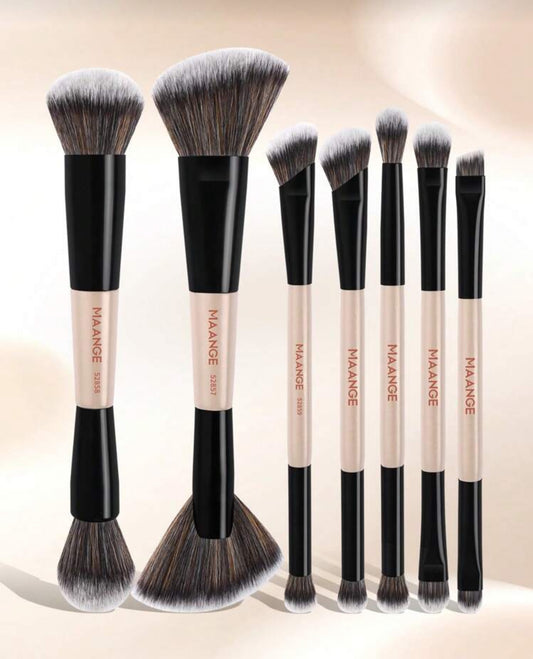 MAANGE 7pcs Professional Dual-Head Facial Makeup Brush Set