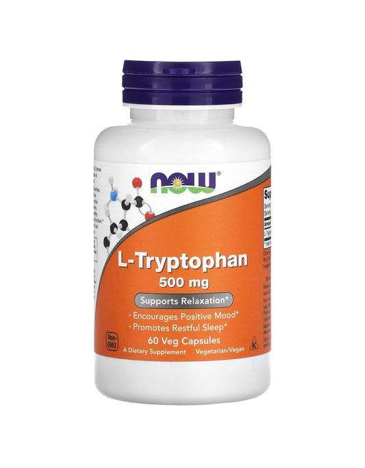 NOW Foods L-Tryptophan 500 mg, 60 Veg Capsules