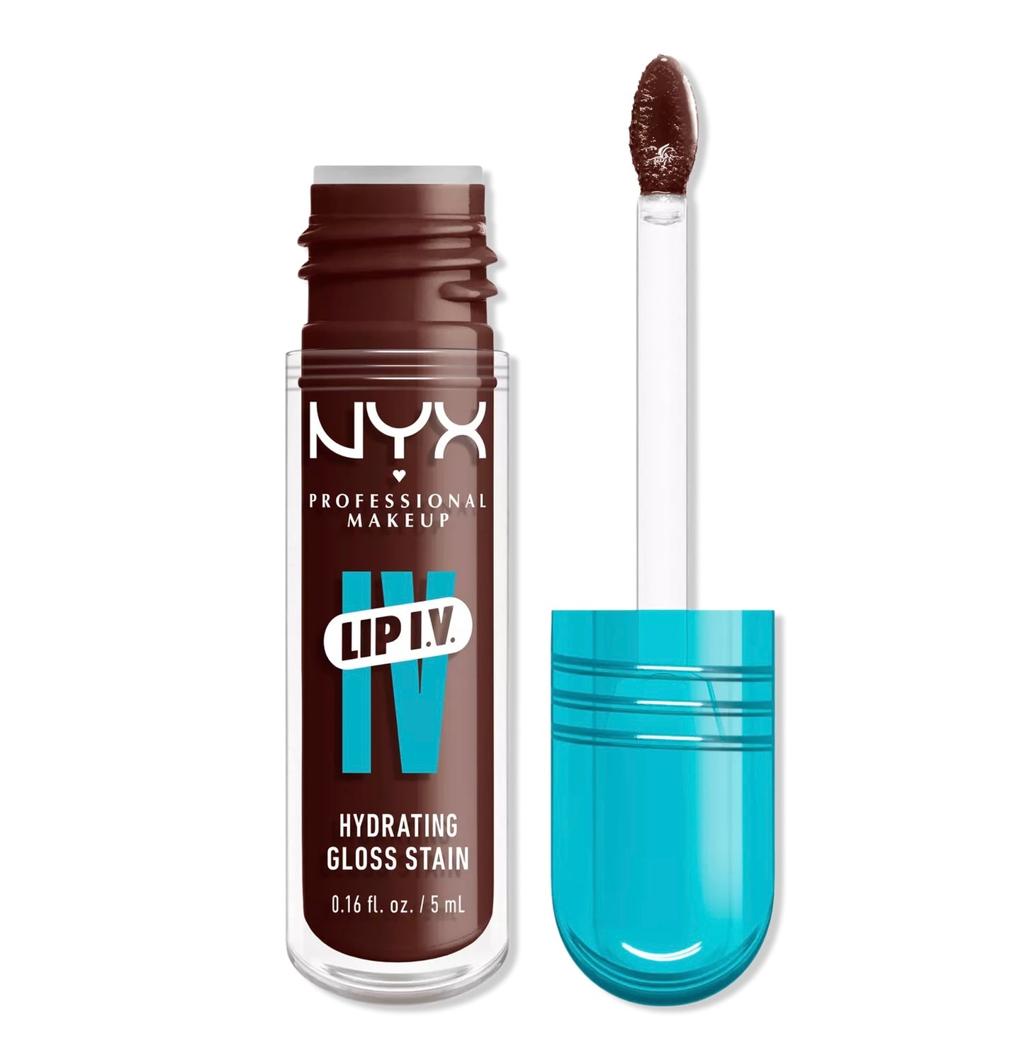 NYX Professional Makeup Lip I.V. Hydrating Lip Gloss Stain 05 Mocha Me Wet