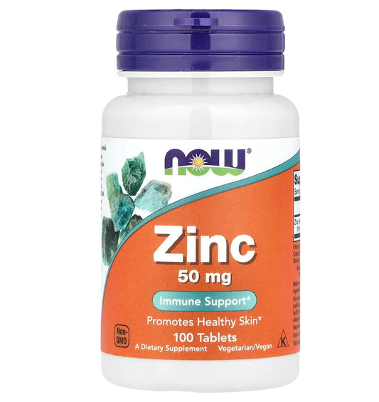NOW Foods
Zinc, 50 mg, 100 Tablets