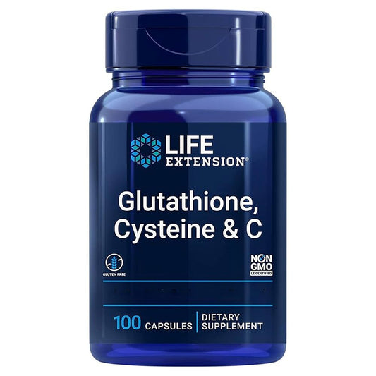 Life Extension
Glutathione, Cysteine & C, 100 Capsules