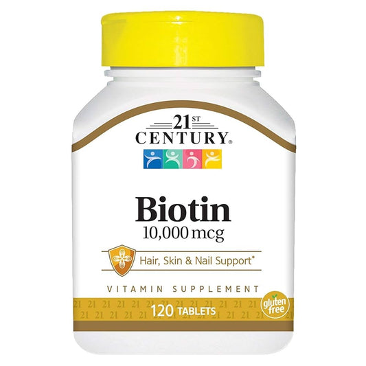 21st Century
Biotin, 10,000 mcg, 120 Tablets