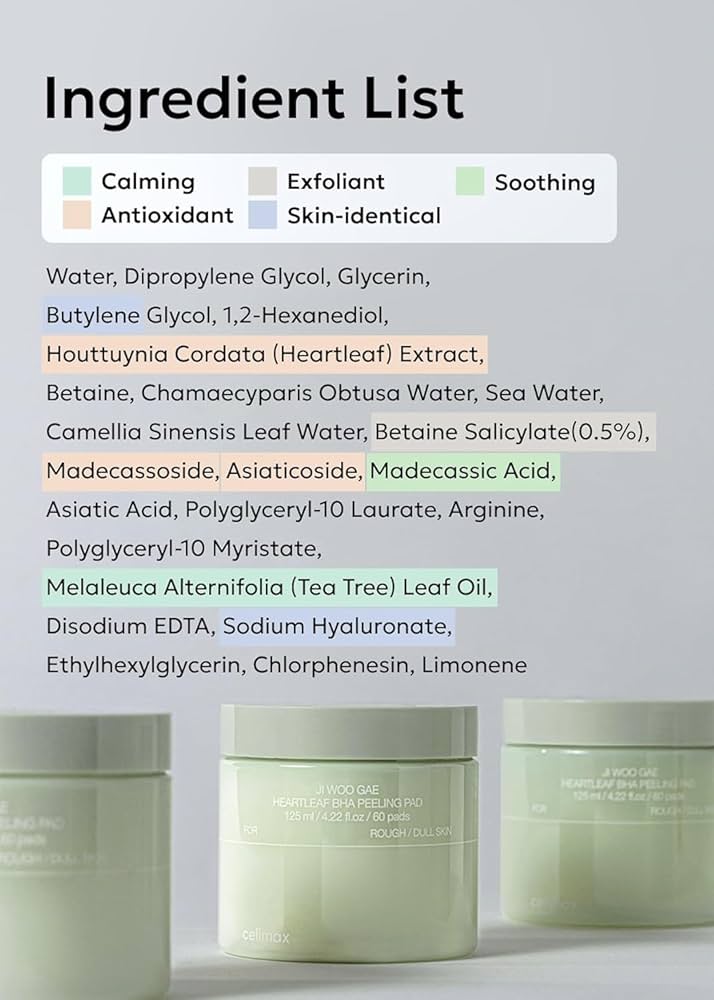 Celimax JIWOOGAE Heartleaf BHA Peeling
Pad - Tampons exfoliants
