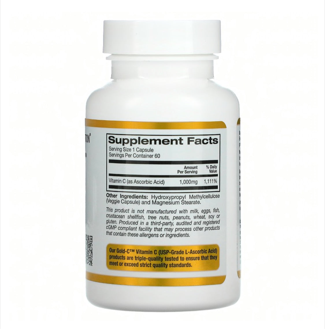 California Gold Nutrition Gold C, Vitamin C, 1,000 mg, 60 Veggie Capsules