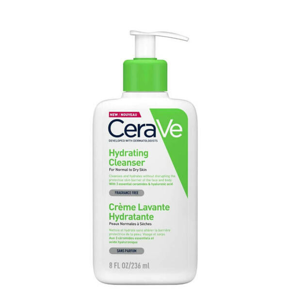 Cerave creme Moussante Nettoyante Hydratante Cleanse Visage Peaux Normales à Sèches