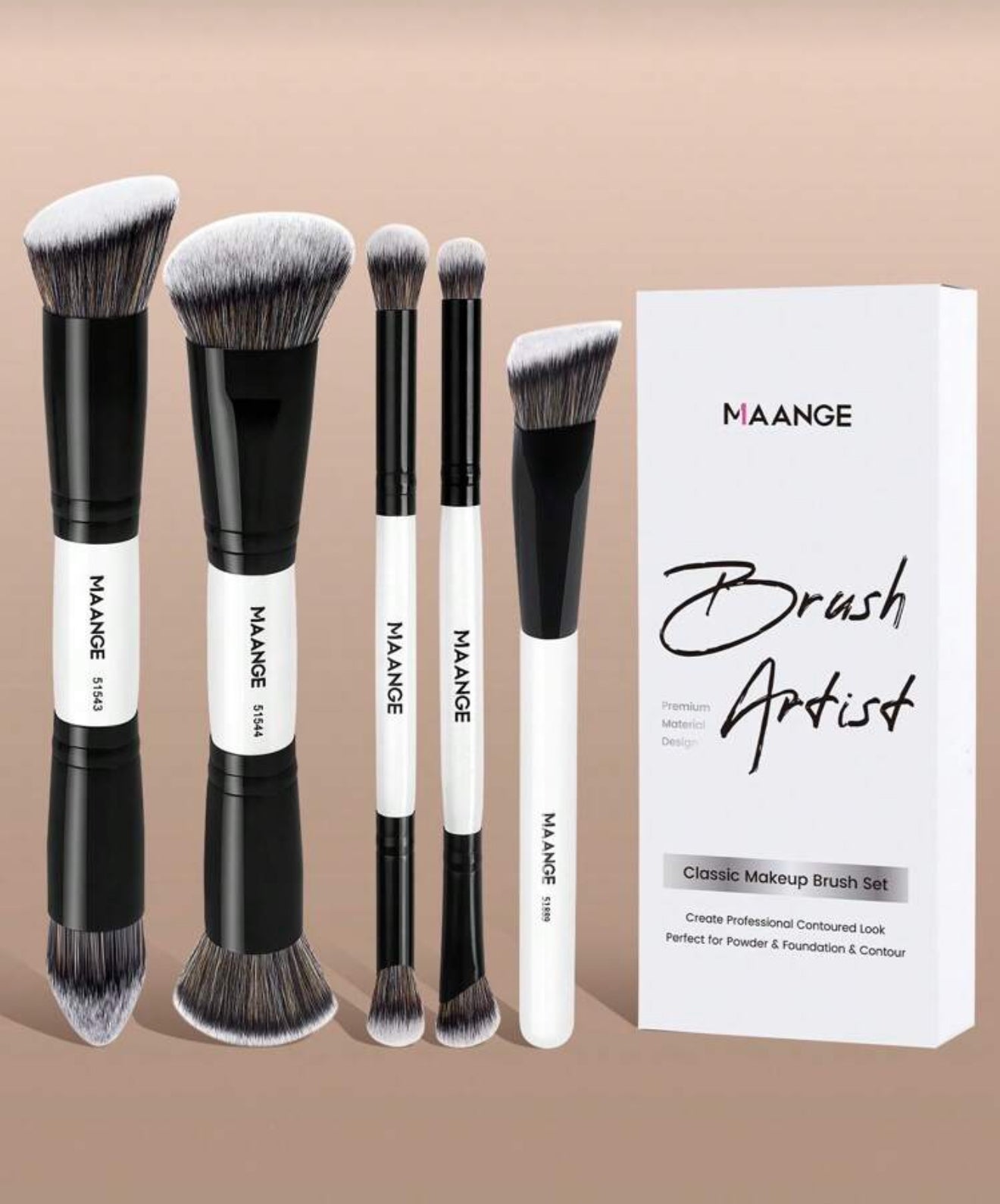 MAANGE 5 pcs Double Headed face brush set