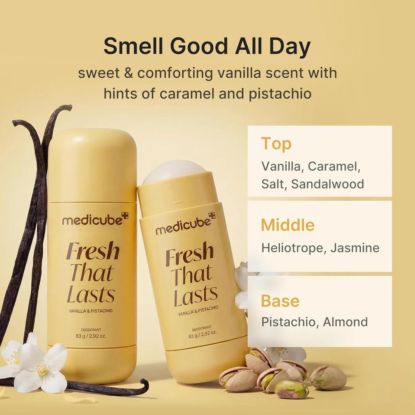 Medicube Deodorant Fresh that Lasts Vanilla & Pistachio - 83g