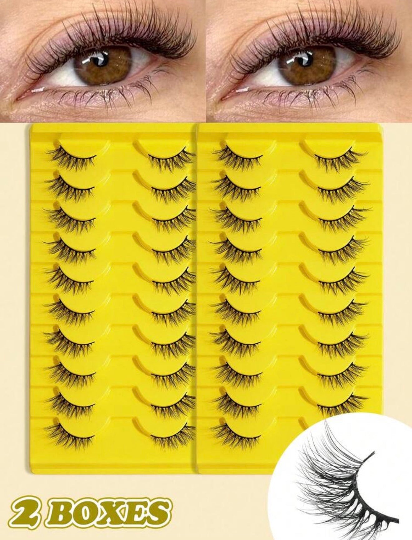 MAANGE 10 Pairs Natural Half/Full Eye False Eyelashes,