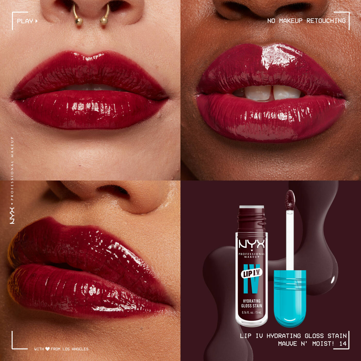 NYX Professional Makeup Lip I.V. Hydrating Lip Gloss Stain 14 Mauve N' Moist