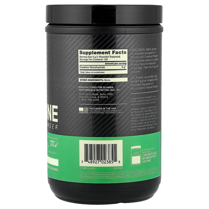 Optimum Nutrition Micronized Creatine Powder, Unflavored, (600 g)
