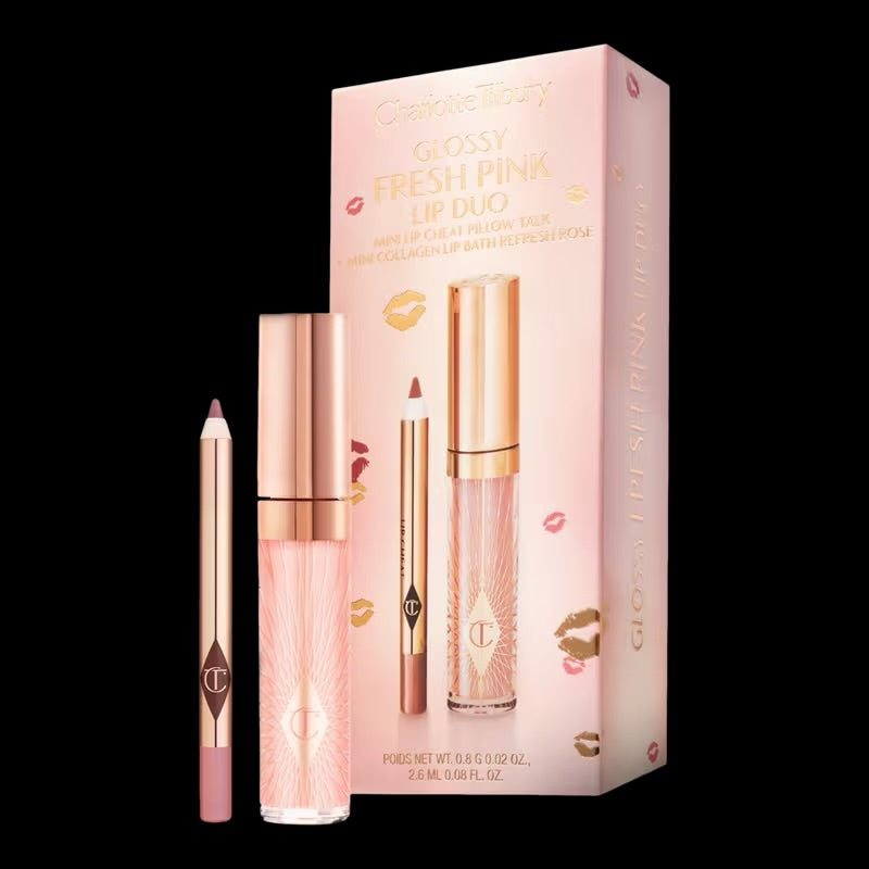Charlotte Tilbury Mini Glossy Pink Lip Gloss + Lip Liner Set