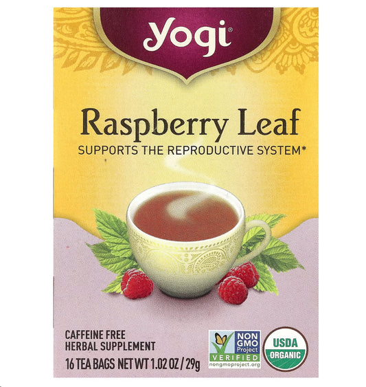 Yogi Tea Raspberry Leaf, Caffeine Free, 16 Tea Bags