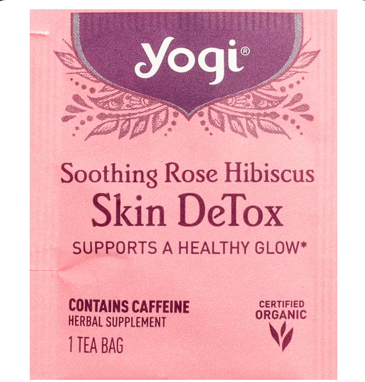 Yogi Tea Skin DeTox, Soothing Rose Hibiscus, 16 Tea Bags