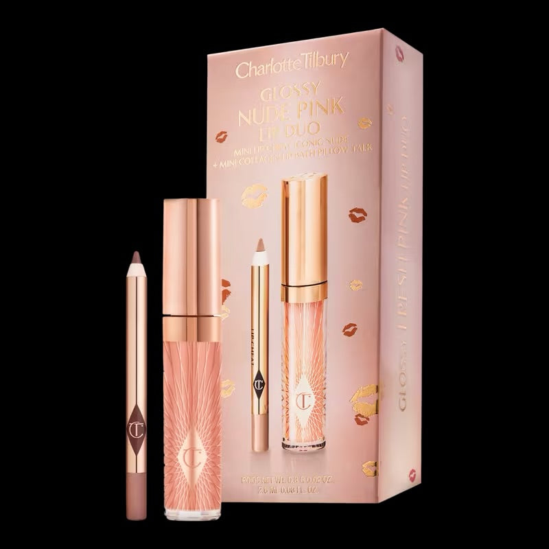 Charlotte Tilbury Mini Glossy Pink Lip Gloss + Lip Liner Set