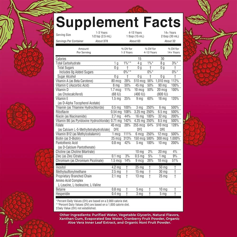 MaryRuth's, Liquid Morning Multivitamin, Raspberry, Dietary Supplement - 450 ml