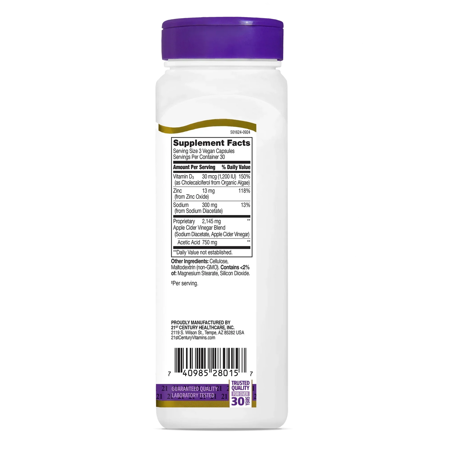 21st Century, Apple Cider Vinegar, 90 Capsules