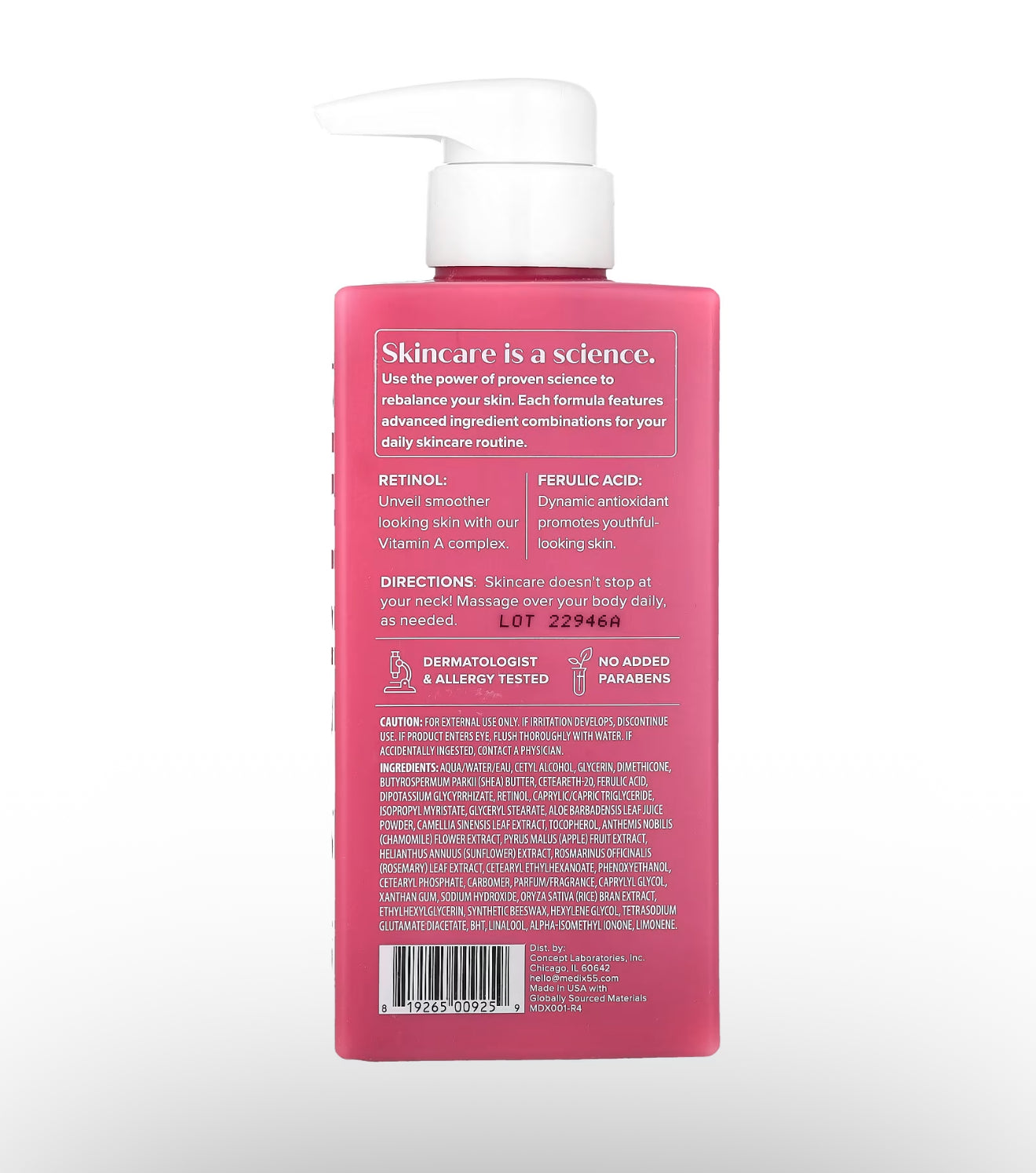 Medix 5.5 Body Cream, Retinol + Ferulic Acid, 15 fl oz (444 ml)