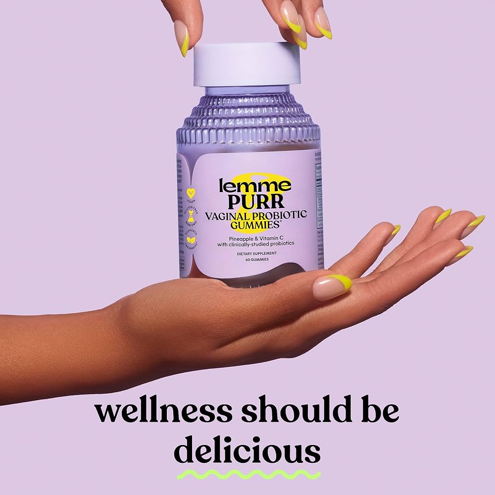 Lemme Purr, Vaginal Probiotic Gummies, Pineapple,
60 Gummies