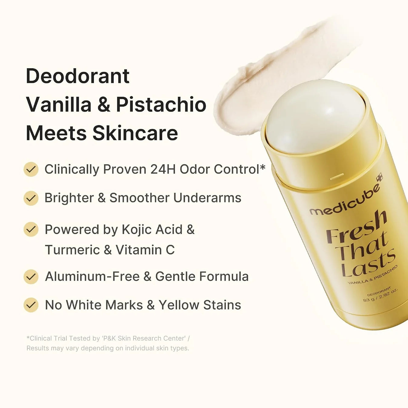 Medicube Deodorant Fresh that Lasts Vanilla & Pistachio - 83g