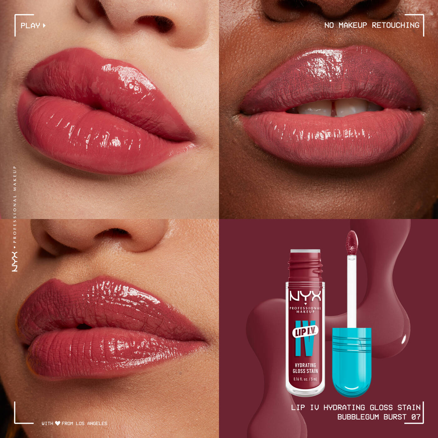 NYX Professional Makeup Lip I.V. Hydrating Lip Gloss Stain
07 Bubblegum Burst