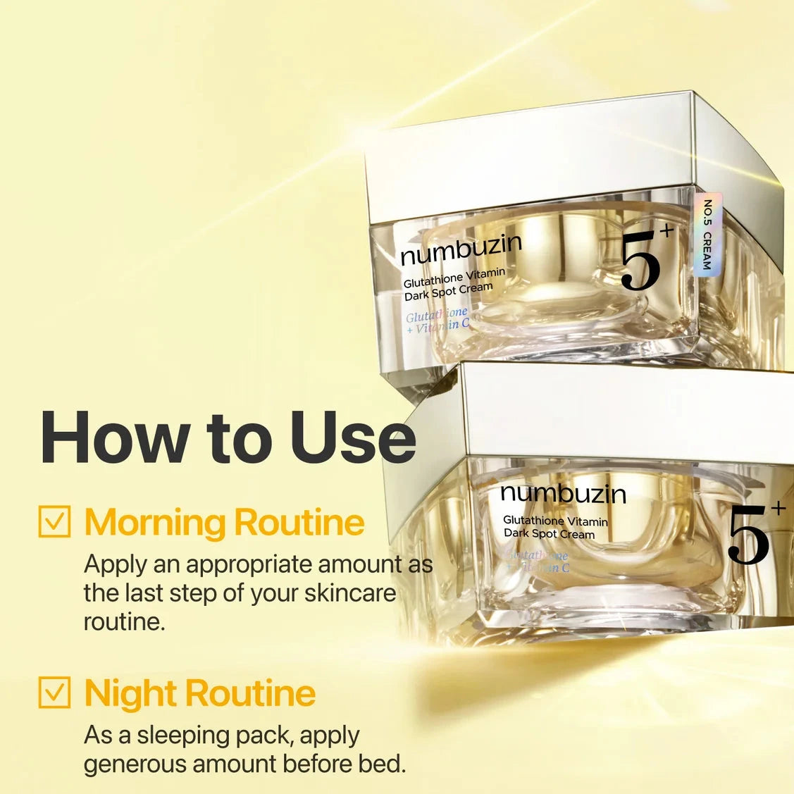 Numbrzin No.5+ Glutathione Vitamin Dark Spot Cream