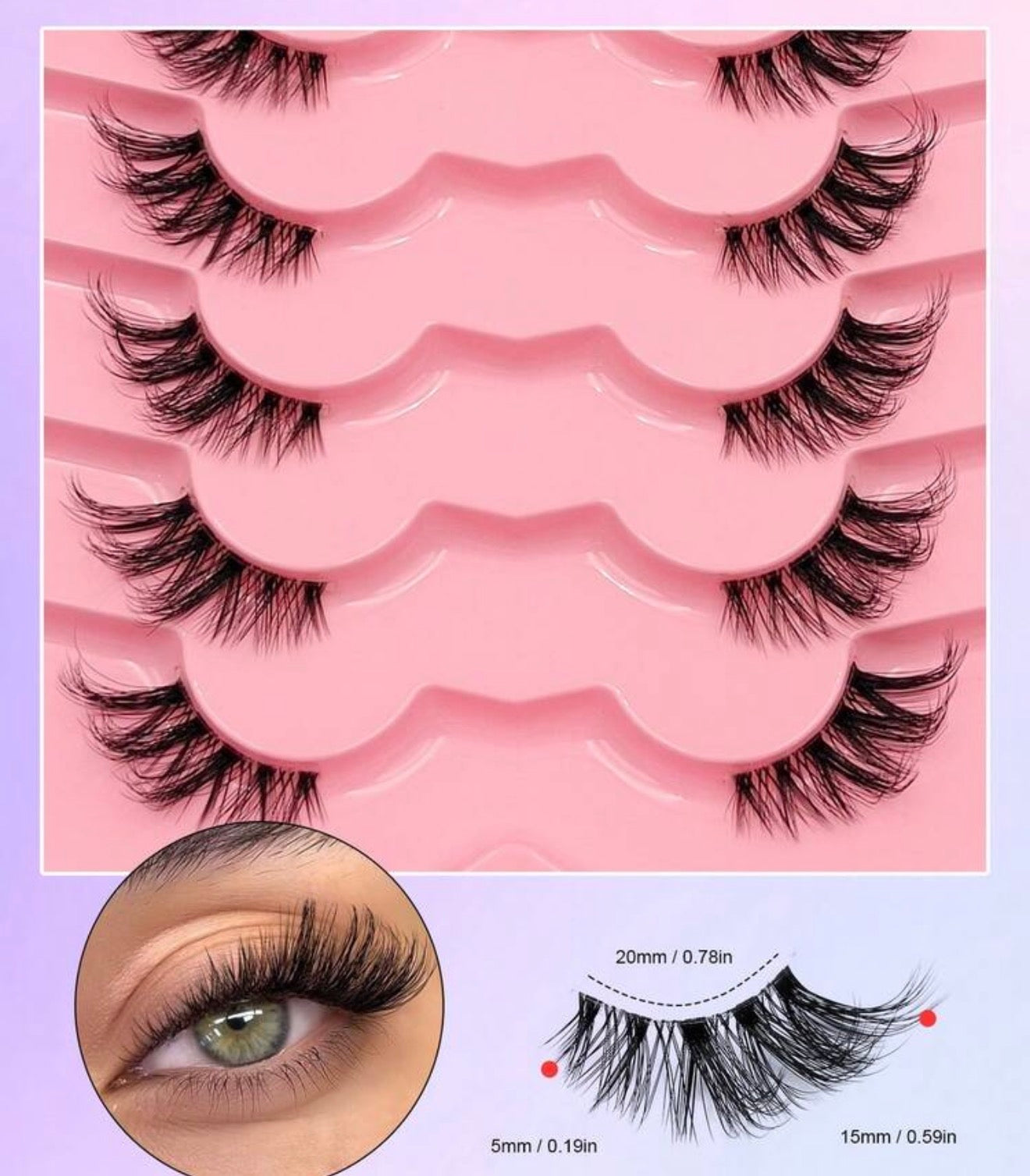 Asiteo 7 Pairs Cat Eye Style Cartoon
Transparent