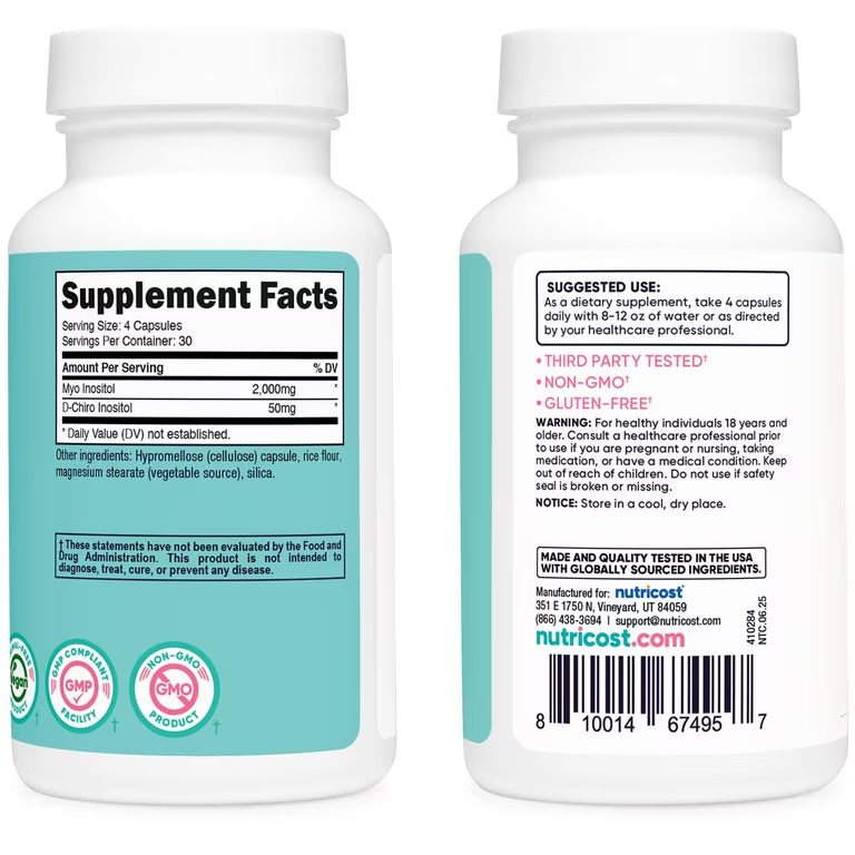 Nutricost, Women, Myo & D-Chiro Inositol, 120 Capsules