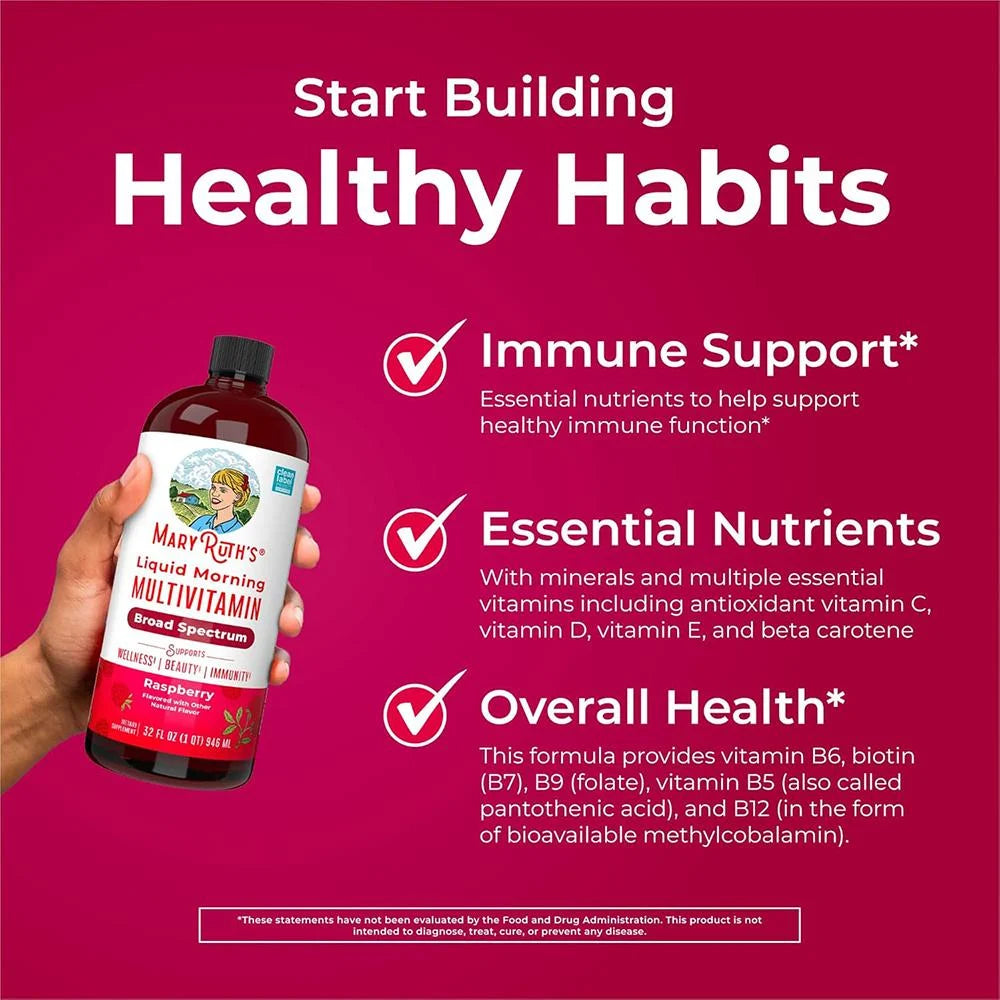 MaryRuth's, Liquid Morning Multivitamin, Raspberry, Dietary Supplement - 450 ml
