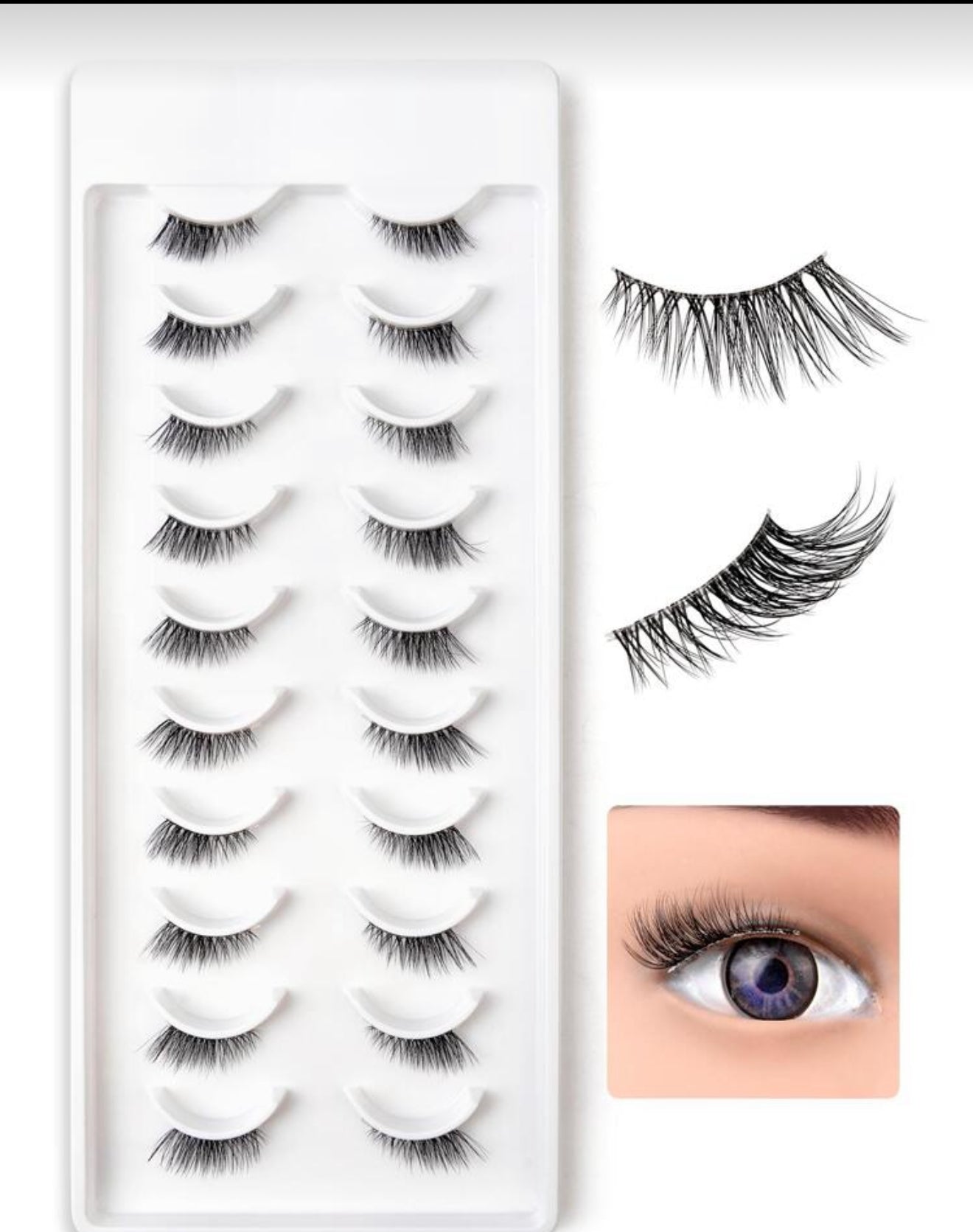 False Eyelashes, 10Pairs/Pack 11Mm Natural