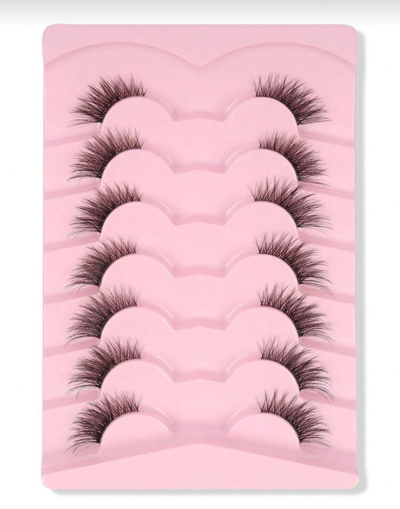 7 pairs/Set Cat Eye Style Natural Short Crossed Transparent Stem