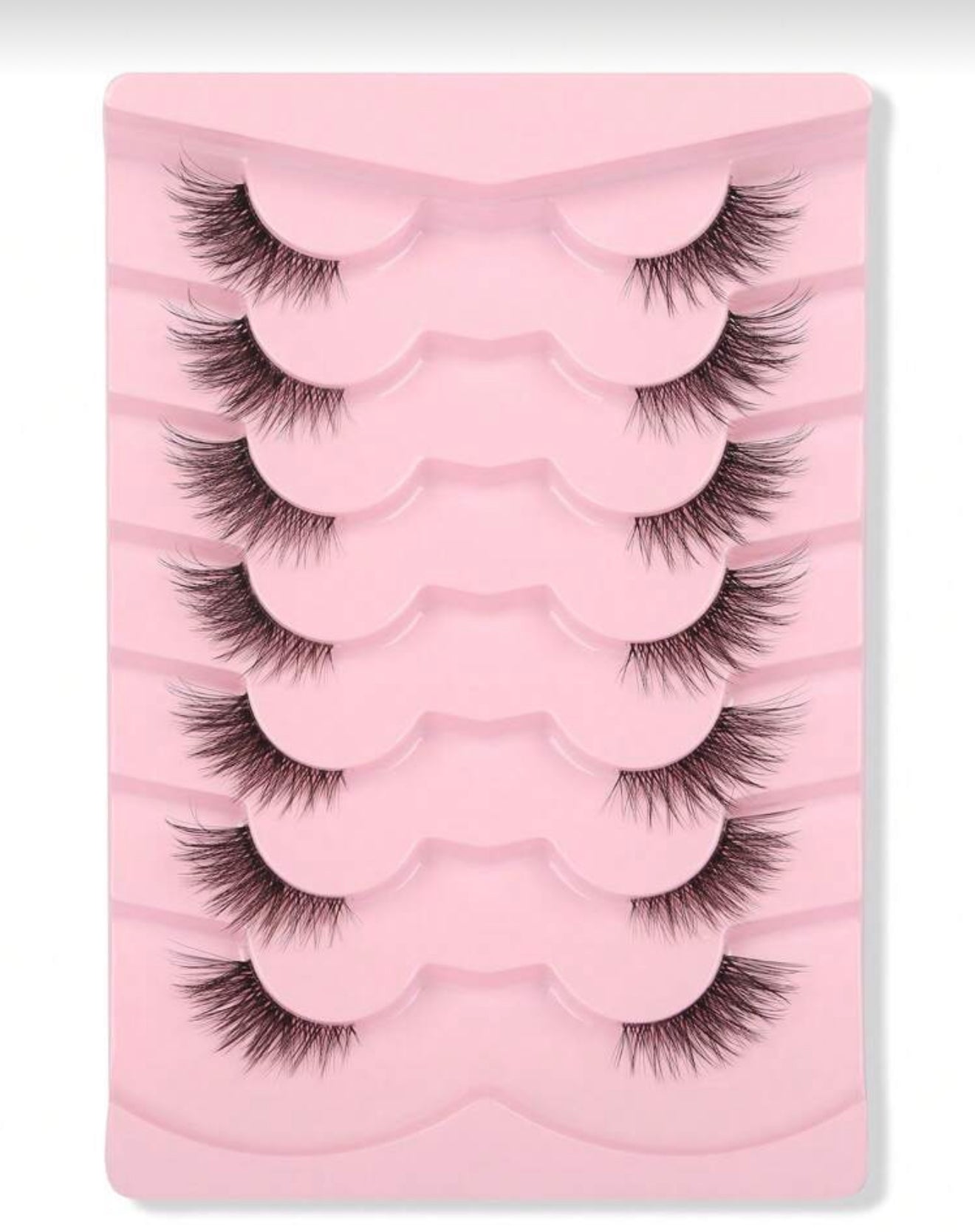 7 pairs/Set Cat Eye Style Natural Short Crossed Transparent Stem