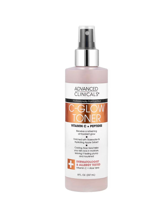 Advanced Clinicals C-Glow Toner, Vitamin C + Peptides, 8 fl oz (237 ml)