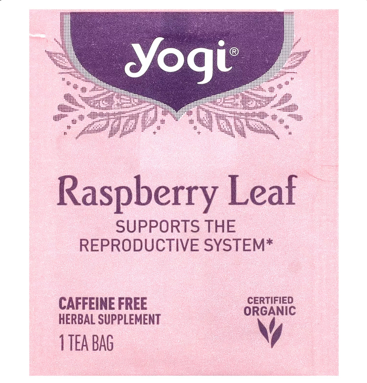 Yogi Tea Raspberry Leaf, Caffeine Free, 16 Tea Bags