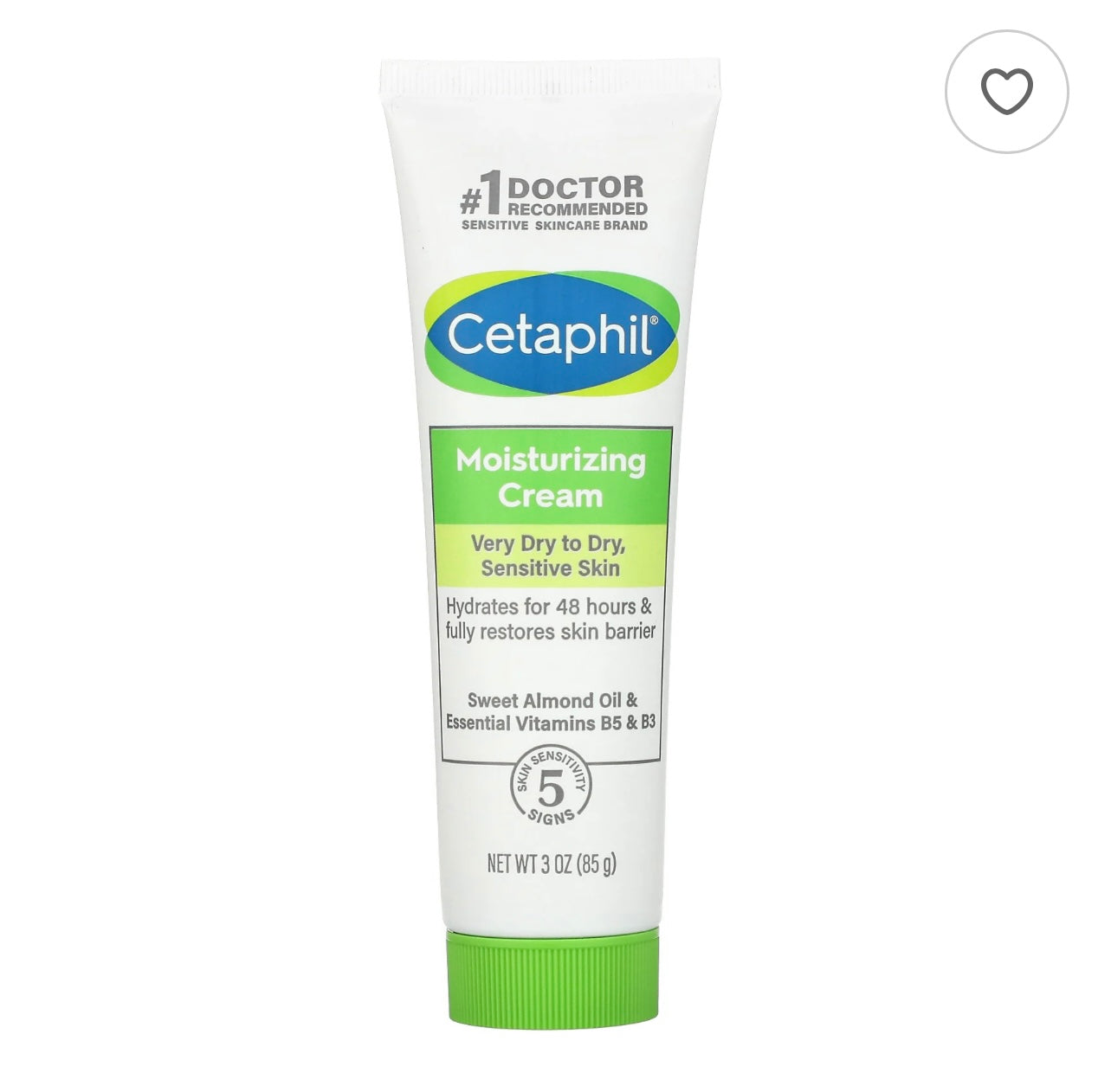 Cetaphil Moisturizing Cream, Fragrance Free, 3 oz (85 g)