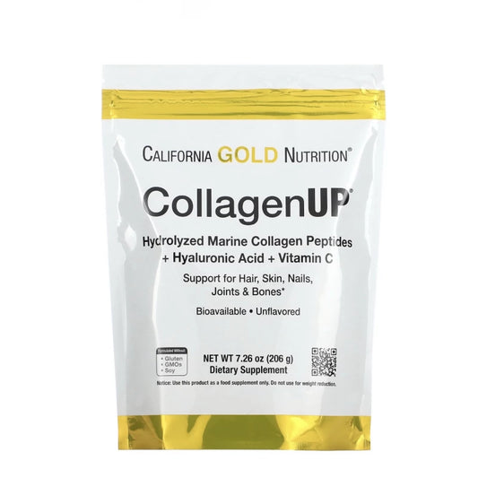 California Gold Nutrition, CollagenUP, Hydrolyzed Marine Collagen Peptides with Hyaluronic Acid and Vitamin C, Unflavored, 7.26 oz (206 g)