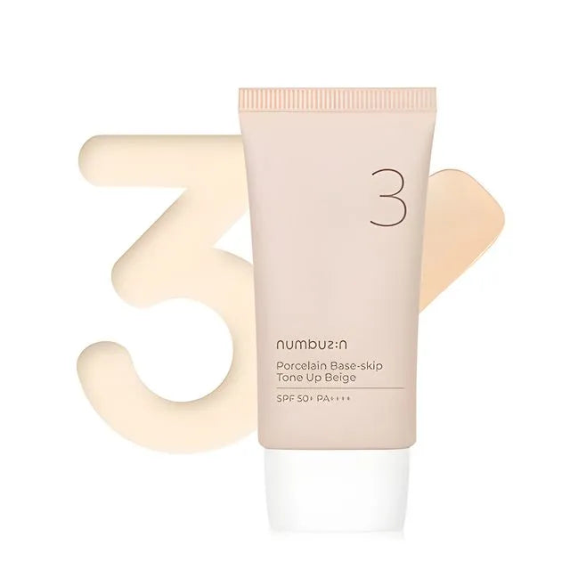 numbuzin - No. 3 Porcelain Base-Skip Tone Up Beige - Base de teint [50ml]