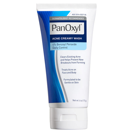 PanOxyl Antimicrobial Hydrating Acne Creamy Wash, 4% Benzoyl Peroxide,