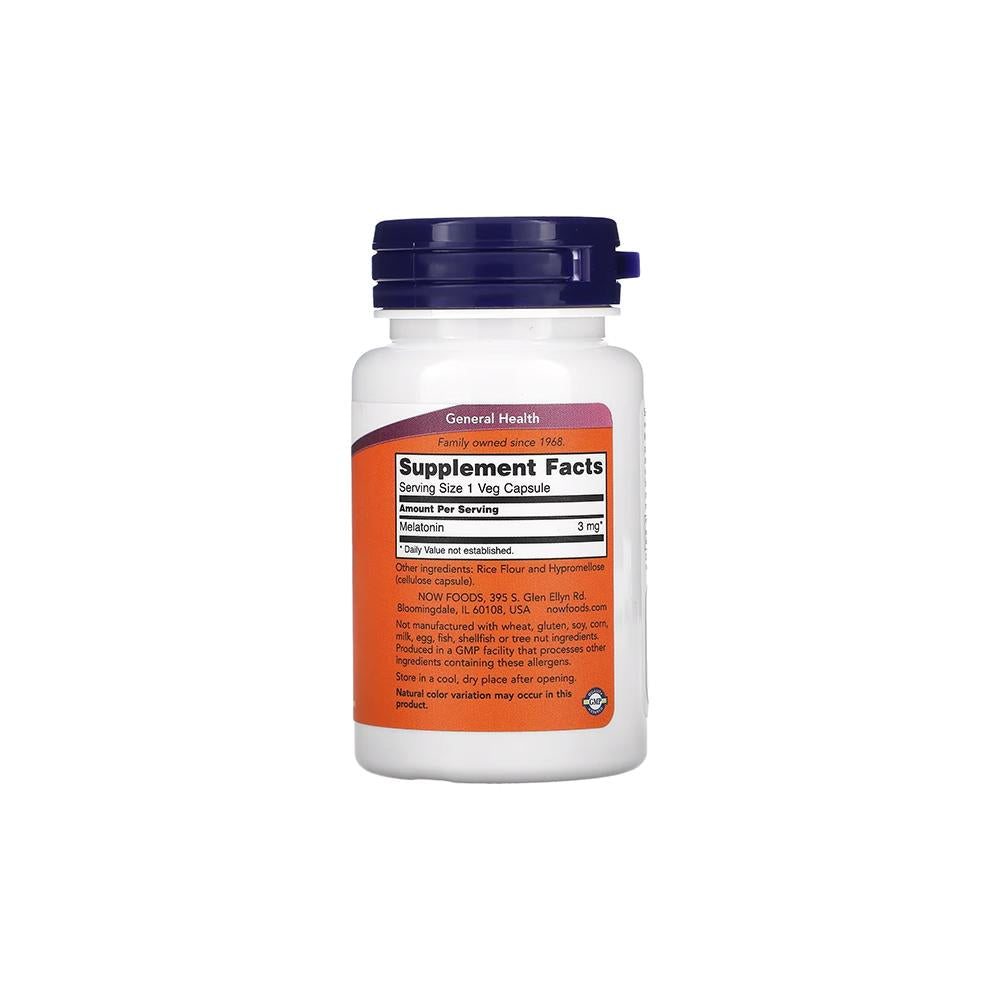 NOW Foods, Melatonin, 3 mg, 60
Veg Capsules